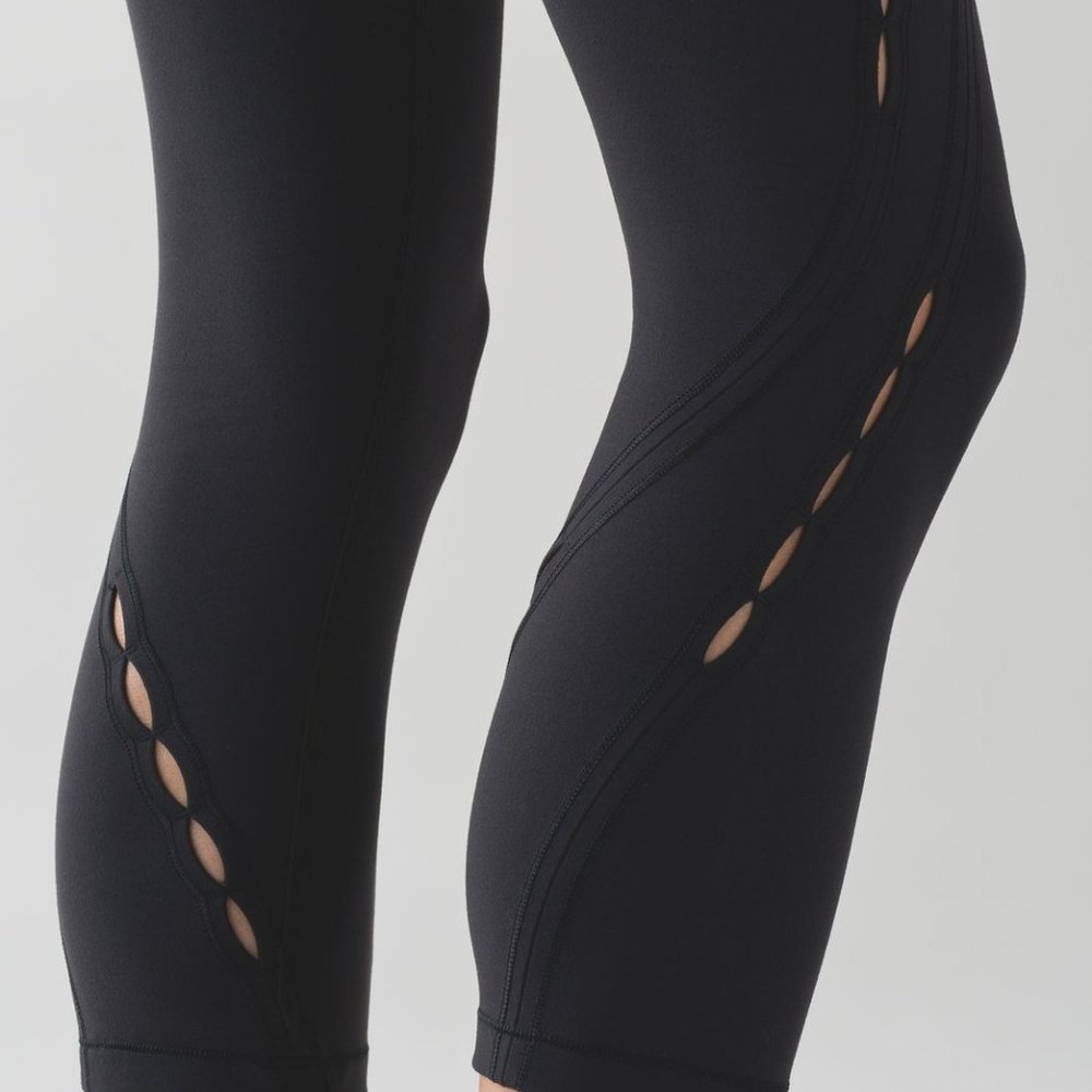 SOLD Lululemon Wunder Under Crop (Hi-Rise) (Peek) - Black